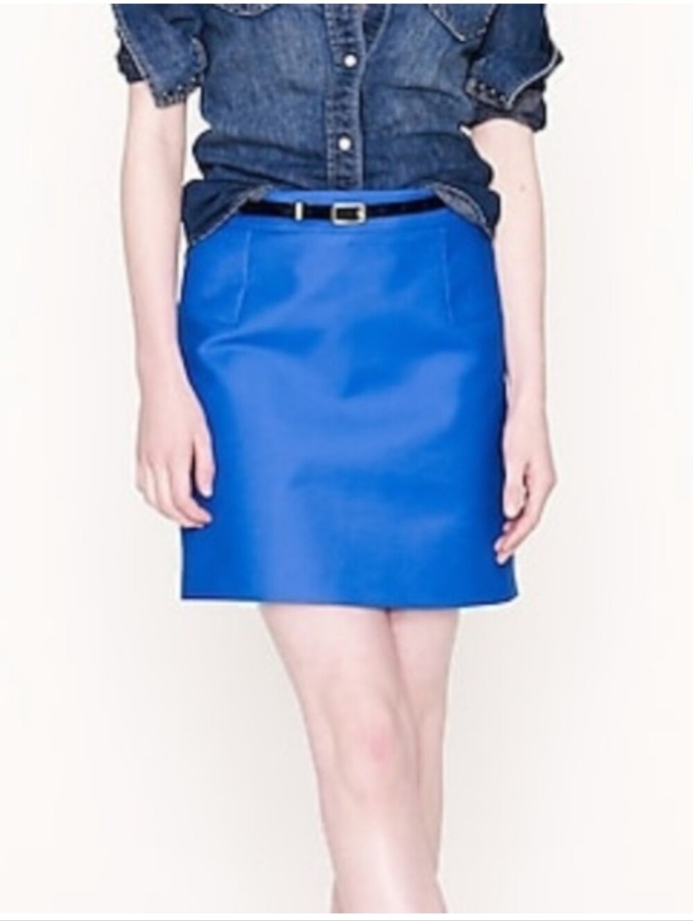 NWT J.Crew Cotton Double Serge Royal Blue A-Line Mini Skirt Women's 8 Lined NEW!